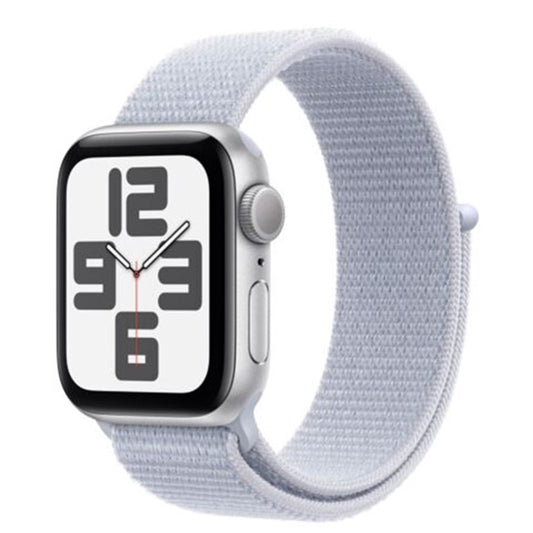 Apple Watch SE Cellular 44mm Silver Aluminium Case with Blue Cloud Sport Loop - EU