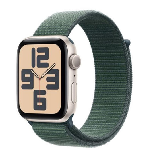 Apple Watch SE Cellular 44mm Starlight Aluminium Case with Lake Green Sport Loop - EU