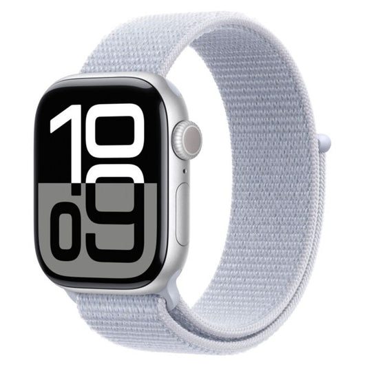 Apple Watch 10 GPS 46mm Silver Aluminium Case with Blue Cloud Sport Loop - EU
