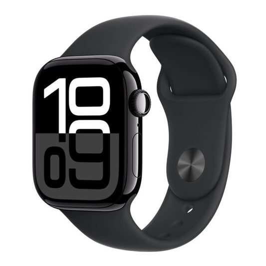 Apple Watch 10 Cellular 42mm Jet Black Aluminium Case with Black Sport Band - S/M - EU