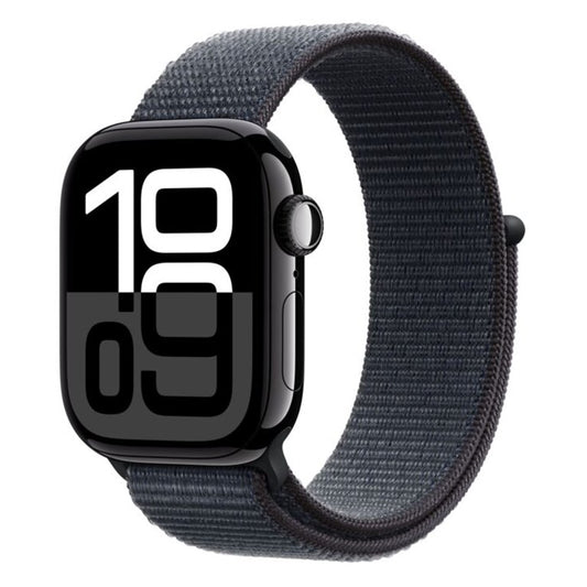 Apple Watch 10 Cellular 46mm Jet Black Aluminium Case with Ink Sport Loop - EU