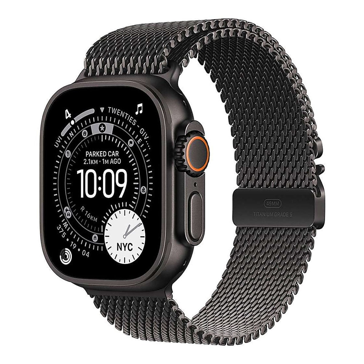 Apple Watch Ultra 3 Cellular 49mm Black Titanium - Titanium Milanese Loop - Medium - EU